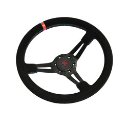 DriftShop Steering Wheel (70 mm Dish), "M Power" Edition, Black Suede